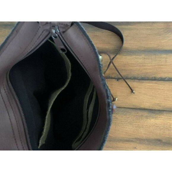 BOHO PURSE Multicolored Florall Has Bells Hippie Red Tassel - Picture 3 of 4